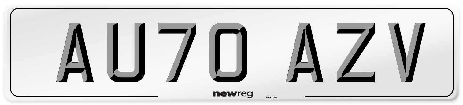 AU70 AZV Number Plate from New Reg